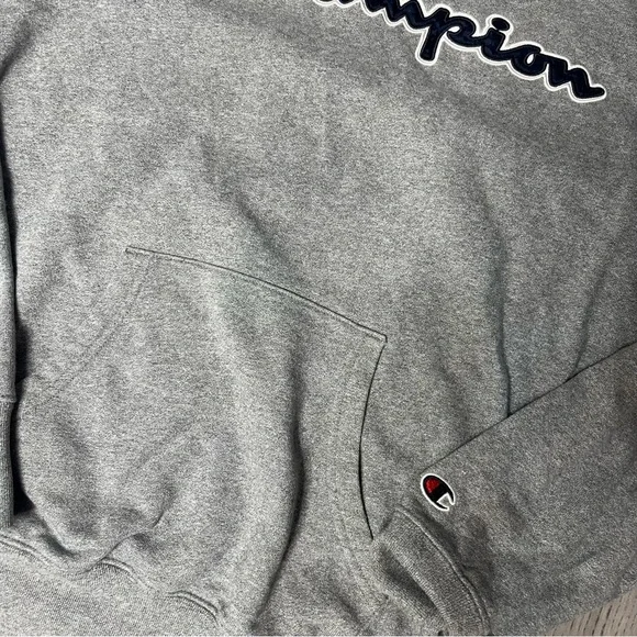 Champion grey hoodie embroidered - Picture 3 of 5
